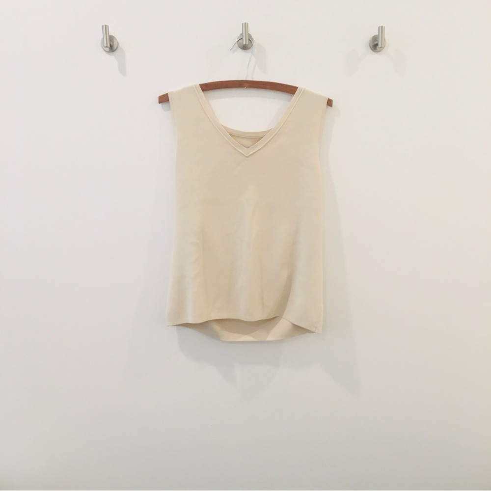 Elegant Cream Sleeveless Top